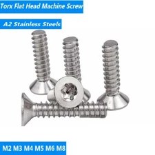 Torx Flat Head Machine Screw A2 Stainless Steel Countersunk Security M2 M3 M4-M8