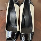 Gucci Colorblock White Suede Black Patent Leather Stiletto Pumps EU Size 37.5 — photo 4