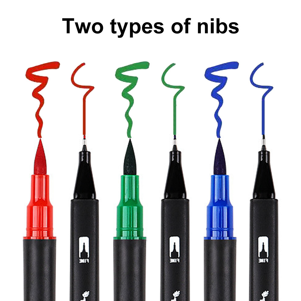 120PCS Watercolor Markers Set Brush Pens Fine Line Art Drawing Painting Sketch eBay