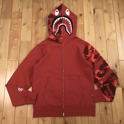 BAPE Red x Red camo shark full zip hoodie A Bathing Ape Size