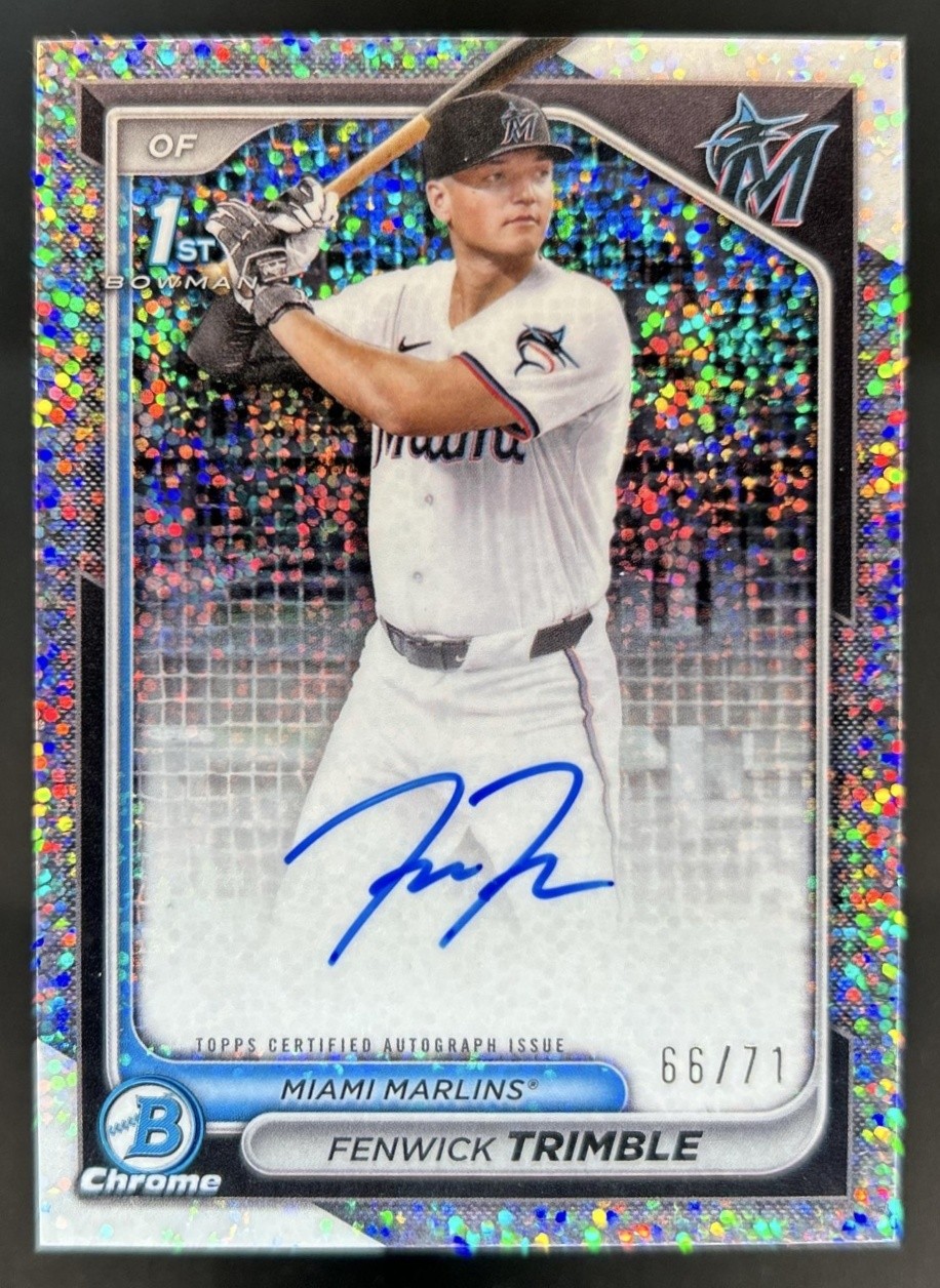 2024 Bowman Draft Fenwick Trimble Chrome Auto Sparkles Refractor 1st #/71