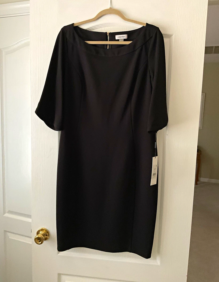 calvin klein black dress 3 4 sleeve 3/4 Solid Dresses for Women for sale Chic Backless Dress - Clothing Accessory Size:46