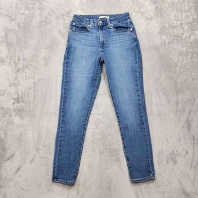 Levi's Jeans Womens 28 Blue High Rise 721 Skinny Slim Stretch Medium Wash Denim