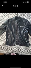 Guess Faux Leather Jacket Men's XL Black Full Zip Motorcycle Biker Moto