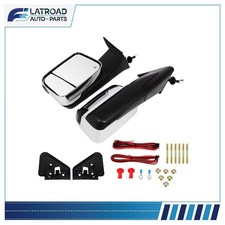 Pair Power Heated New Led Signal Chrome Towing Mirrors For 98-02 Dodge Ram