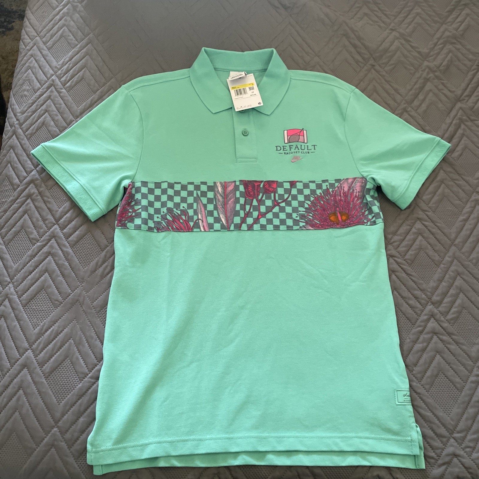 NWT $70 Nike Default Racquet Club Men Tennis Floral Polo Shi