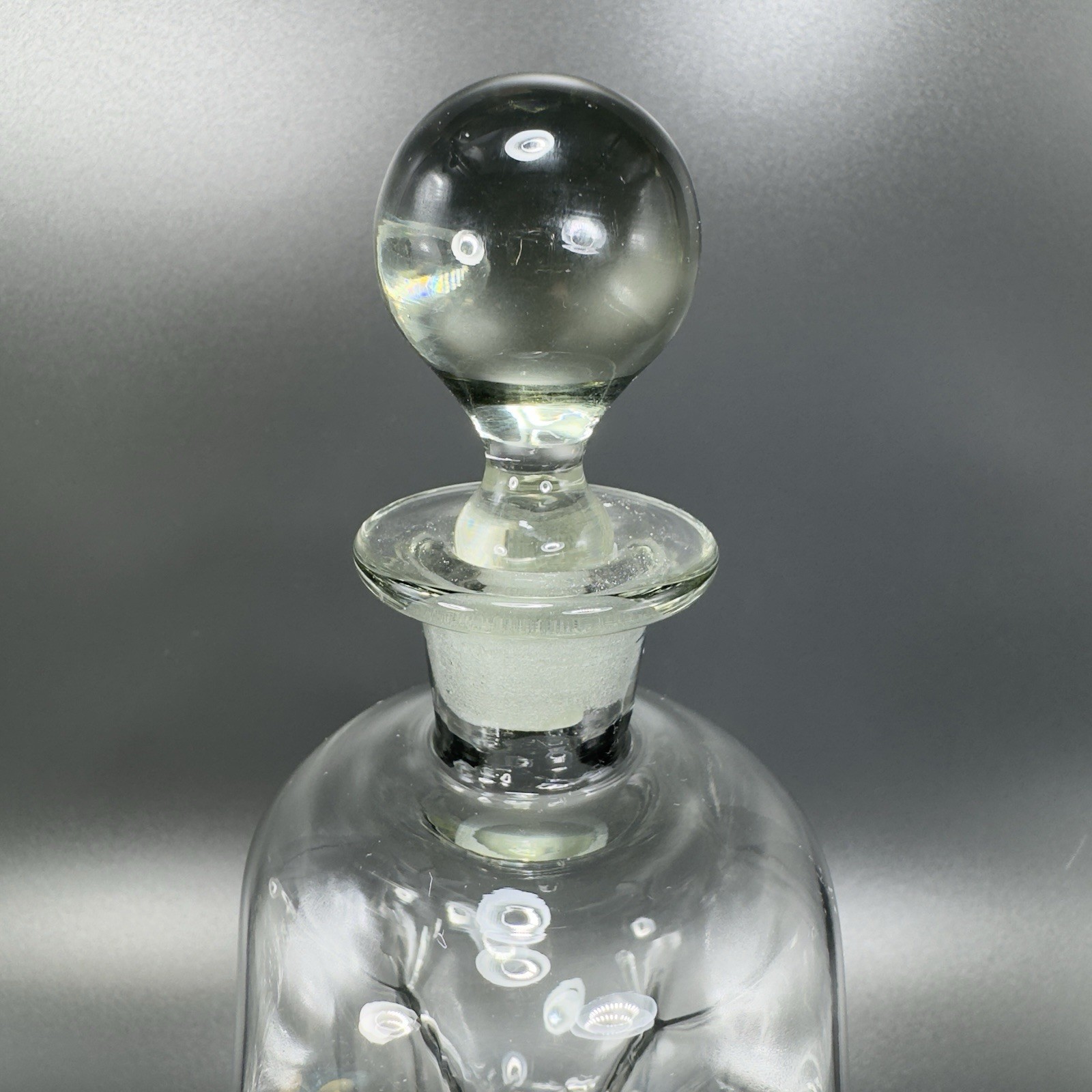 Holmegaard Kluk Kluk Pinch Bottle Smokey Black Glass Decanter Spirits Bottle VTG