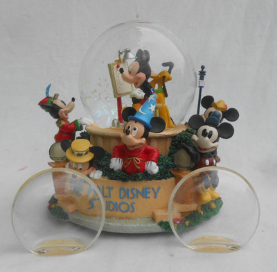 Walt Disney Studios Mickey Mouse Through The Years Snow Globe Music Light w/Box