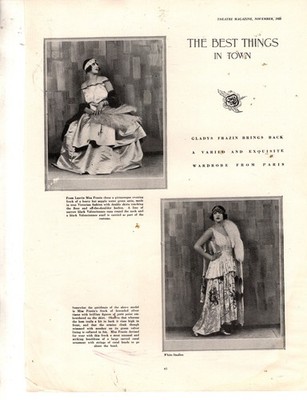 1923 Theatre - Gladys Frazin fashions- 3 pages Original print