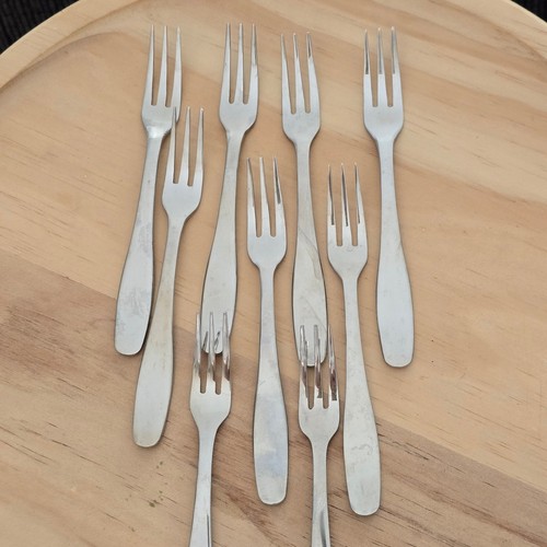 9 Cambridge 18/8 Stainless China Seafood Dessert Pastry Forks Silver CBS121