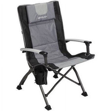 Ozark Trail High Back Camping Chair, Black, Adult Adjustable, Foldable, 300 lb