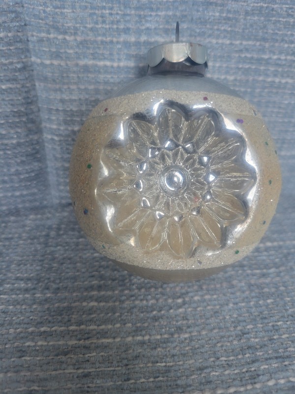 George Franke Confetti Glitter Mica Reflector Christmas Ornament Vintage