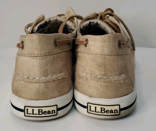 LL Bean Herren Größe 9M Halbschuhe Leder Schnürschuhe Hellbraun Bootsschuhe - Bild 2 von 6