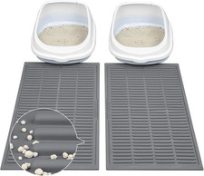 Cat Mat for Litter Box: Groove Design for Scatter Control - Easy Clean Silicone