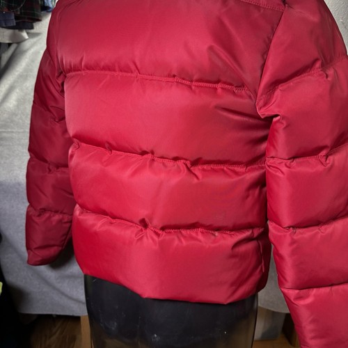 J Crew S Red White Duck Down Puffer Jacket Short Full Zip Expedition Feather - Picture 6 of 13
