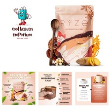 Mushroom Chai with 6 Organic Adaptogenic Mushrooms for Better Energy, Focus, ...