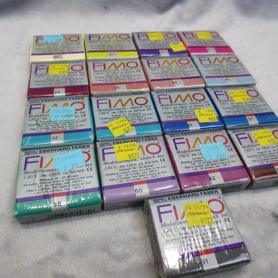 FIMO Polymer Modeling Clay Lot 17 Assorted Colors 65g Blocks Oven Bake Clay - Image 4 of 4