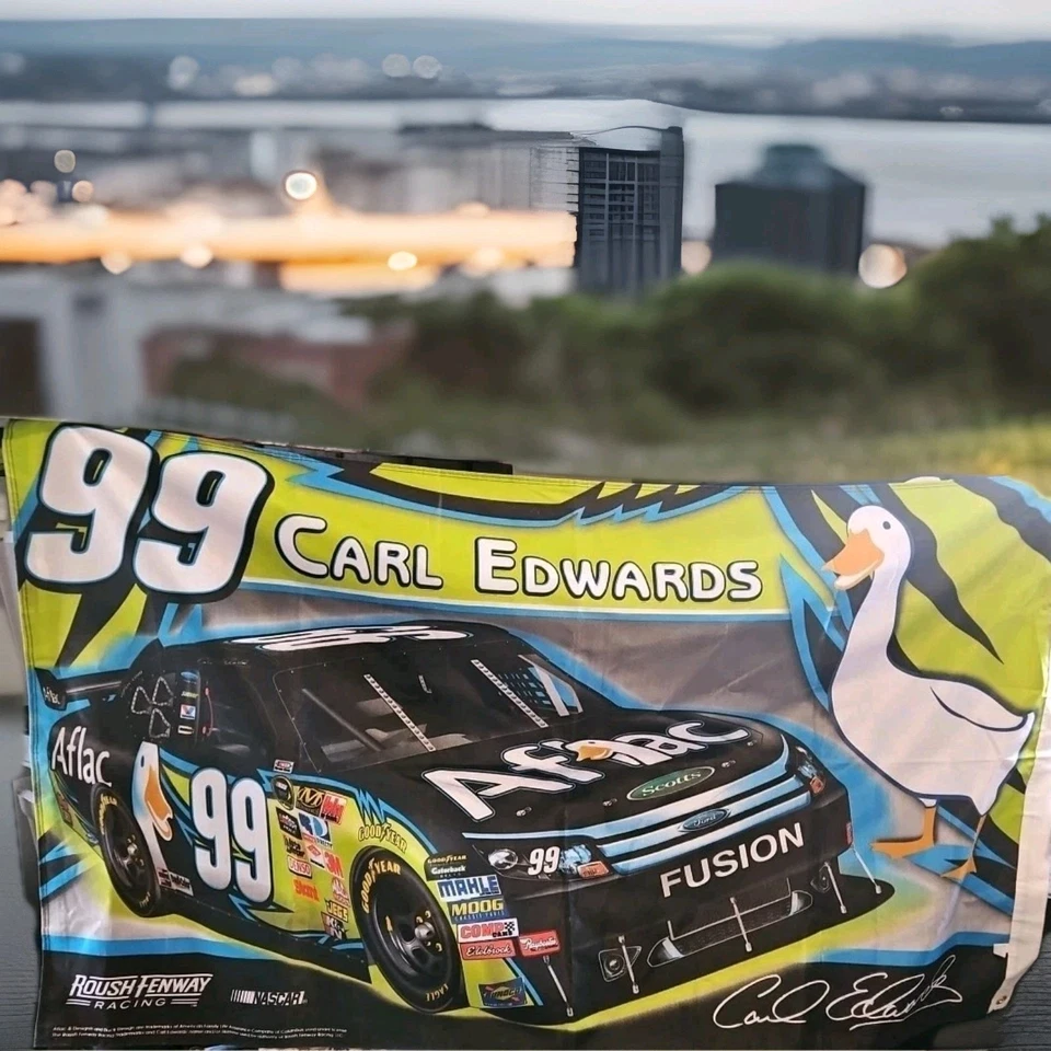 Nascar Carl Edwards Roush Fenway Racing Banner 3’x5’ Double Sided #99 - Image 2 of 4