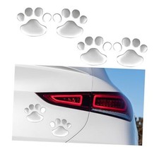Bling Dog Paw Car Decal, Crystal Rhinestone Dog Paw Print 4 PCS Silver