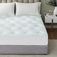 Hansleep Queen Mattress Topper Viscose Derived from Bamboo, Queen, White