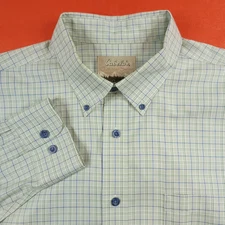 NEW Cabela's Outdoor Men's XL Button-Down Long Sleeve Shirt Green Plaid