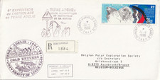 Belgium - Antarctic registered cover from Cold Enzymes 1995-96 (Terre Adelie)