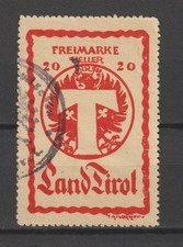 Austria Österreich Revenue Stamp Stempelmarke Land Tirol Freimarke 20 Heller