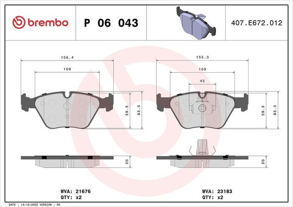 Brembo Bremsbelagsatz, Scheibenbremse Vorderachse U.A. FüR Bmw, Mg, Wiesmann-image
