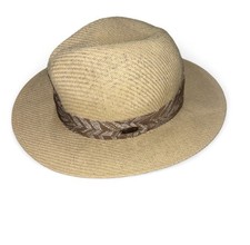 Panama Jack Tan Woven Sun Hat Wide Brim