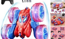 Spider Remote Control Car, 360  Stunt RC Cars for Kids Ages 6 A-red blue-usb-c