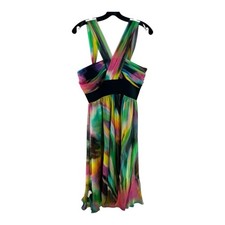 Dolce & Gabbana Rainbow Tie-Dye Silk Chiffon Mini Dress