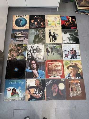 Lot Of 89 Classic Rock Vinyl Records KISS Springsteen Van Halen Boston LPs