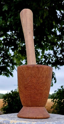 Vintage African rustic Old Hand Made Pestle And Mortar.