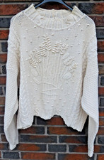 Pullover  Pulli Handarbeit beige (s. Fotos und Maße s. Text)