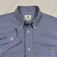 Lacoste Mens Shirt Regular Fit Long Sleeve Casual 38 Cotton Made In France