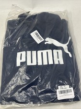 New PUMA Men's Essentials Big Logo Small Pullover Hoodie Peacoat Blue Sweatshirt