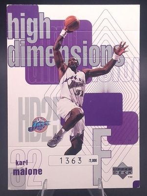 #ad 1997 98 Upper Deck High Dimensions Karl Malone #HD25 Serial 1363 2000 Utah Jazz $14.36