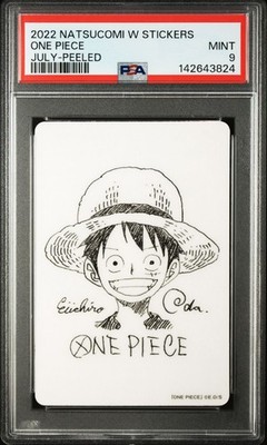 PSA9 Monkey D. Luffy One Piece Natsucomi W Sticker Sign Trading
