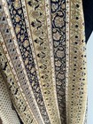 New 100% Silk Heavy Crepe Saree RITU KUMAR Style Ivory & Navy Blu Floral Paisley — photo 3