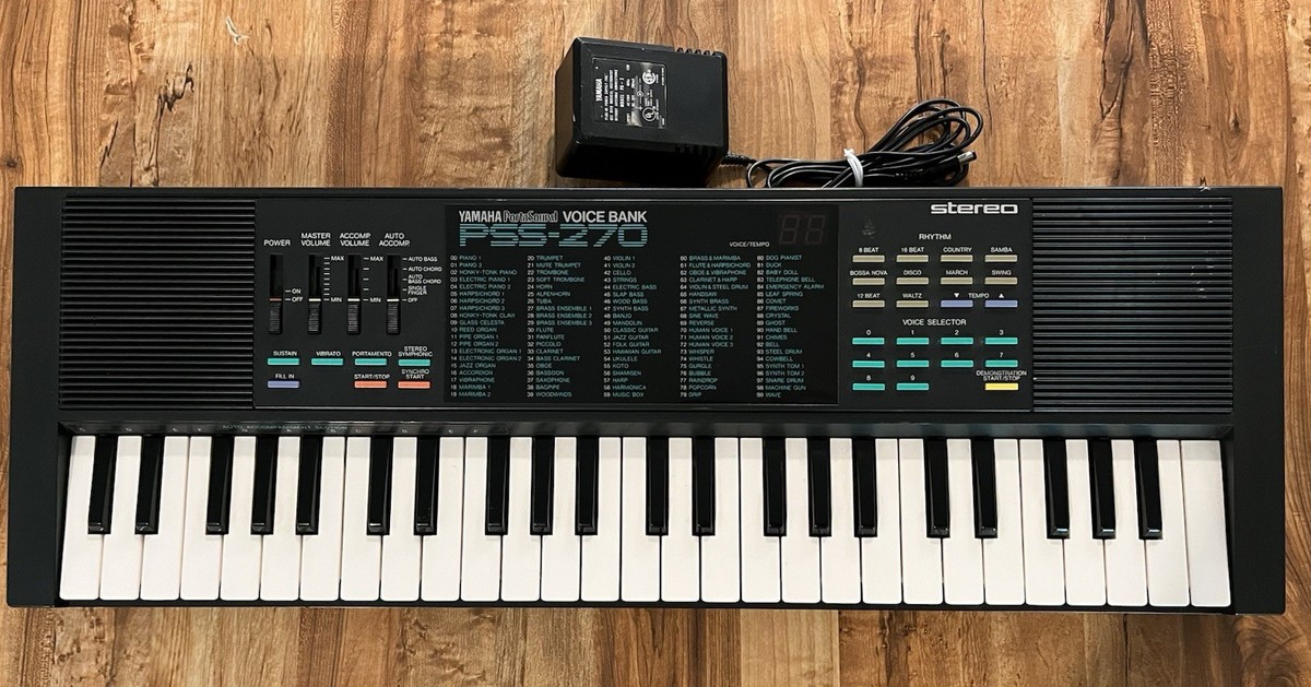 Yamaha PSS-270 PortaSound Voice Bank Electronic Keyboard w/Power