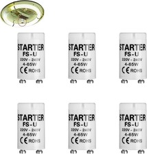 6PCS Fluorescent Light Starter 4-65w/220-240V for T8/T12 Tubes, Suitable for LED