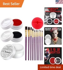 SFX Clown Makeup Palette - Oil-Based White/Black/Red Paint with Brushes Included