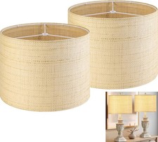 Medium Drum Lamp Shades Set of 2 Woven Lampshades, 13" L x 13" H E26 Spider ...