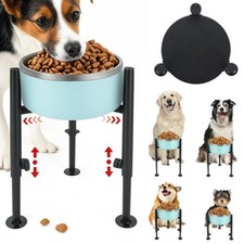 Elevated Dog Bowl Stand 4 Height Adjustable Raised Dogs Bowls Stand Wide 6-10