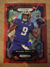 Michael Penix Jr. 2024 Panini Prizm Draft Picks - #101 Red Ice Prizm (RC)