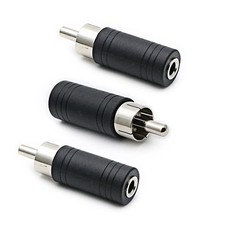 3.5mm Female to RCA Male Adapter 3-Pack RCA Plug to 1/8" Female Mono Jack Aud...