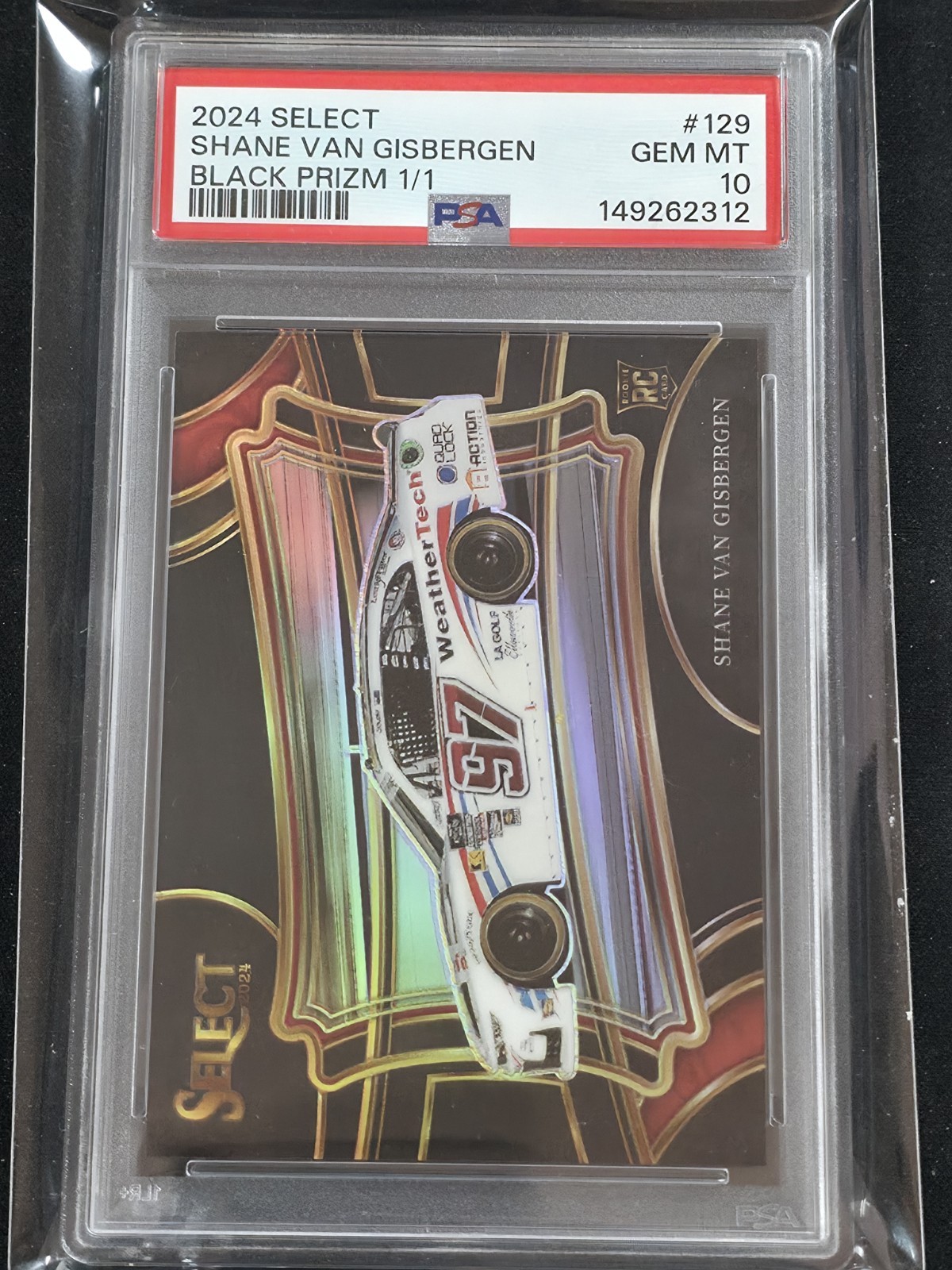 2024 Select Racing Shane Van Gisbergen PIT ROAD ROOKIE Black Prizm 1/1 PSA 10 view 1