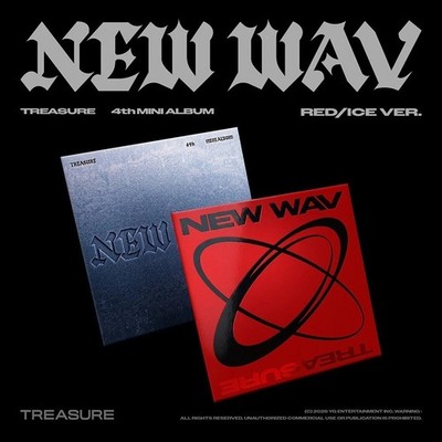 TREASURE [NEW WAV] 4th Mini Album 2 Ver SET/2 Mini CD+2 Photo Book+2 Tag+22 Card