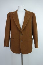 Valentino Men Brown Wool Suit Jacket Size 52 Regular Italy Casual Vintage