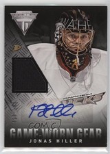 2013-14 Panini Titanium Game-Worn Gear 20/100 Jonas Hiller #GA-JHI Auto s0w